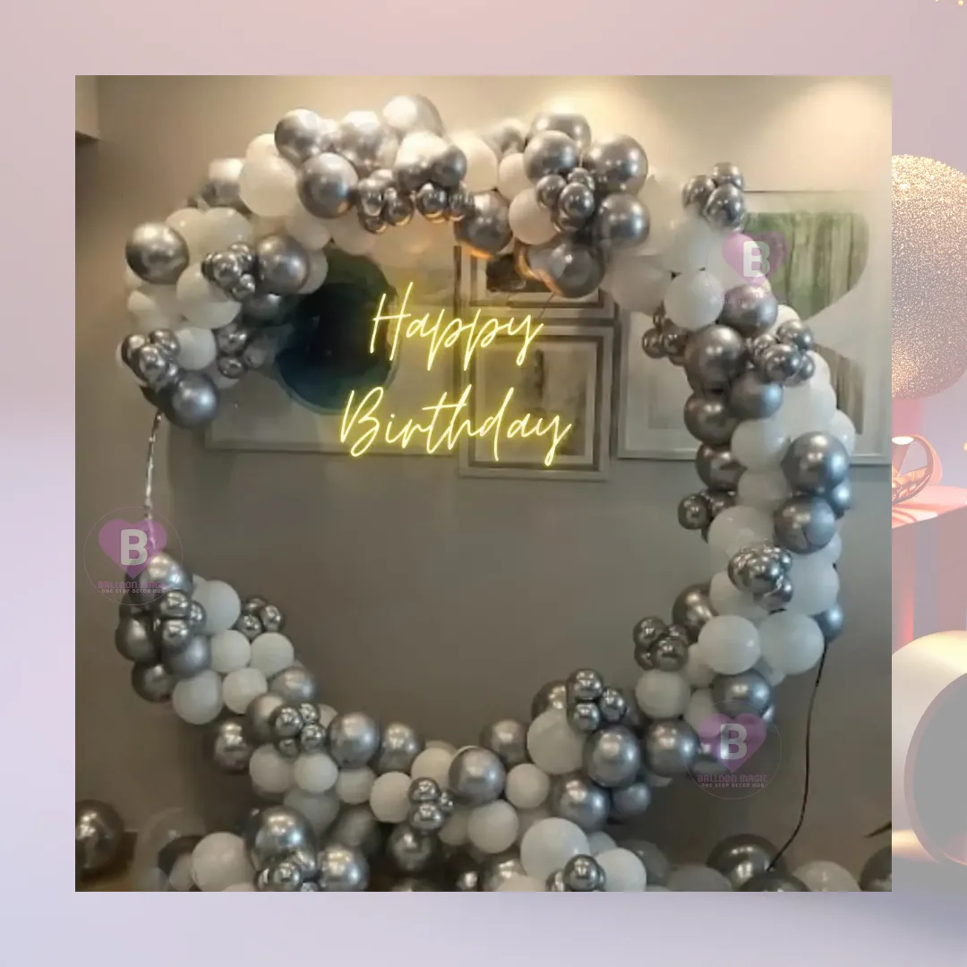 Silver and White Birthday Ring Decor