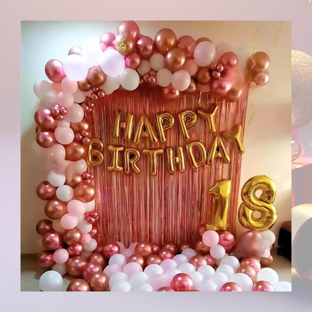 Pink Chrome and RoseGold Chrome L Shaped Arch Birthday Decor