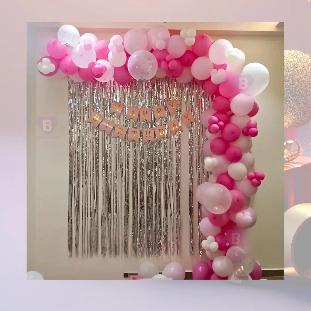 Deep Pink and Pink Pastel L Shaped Arch Decor