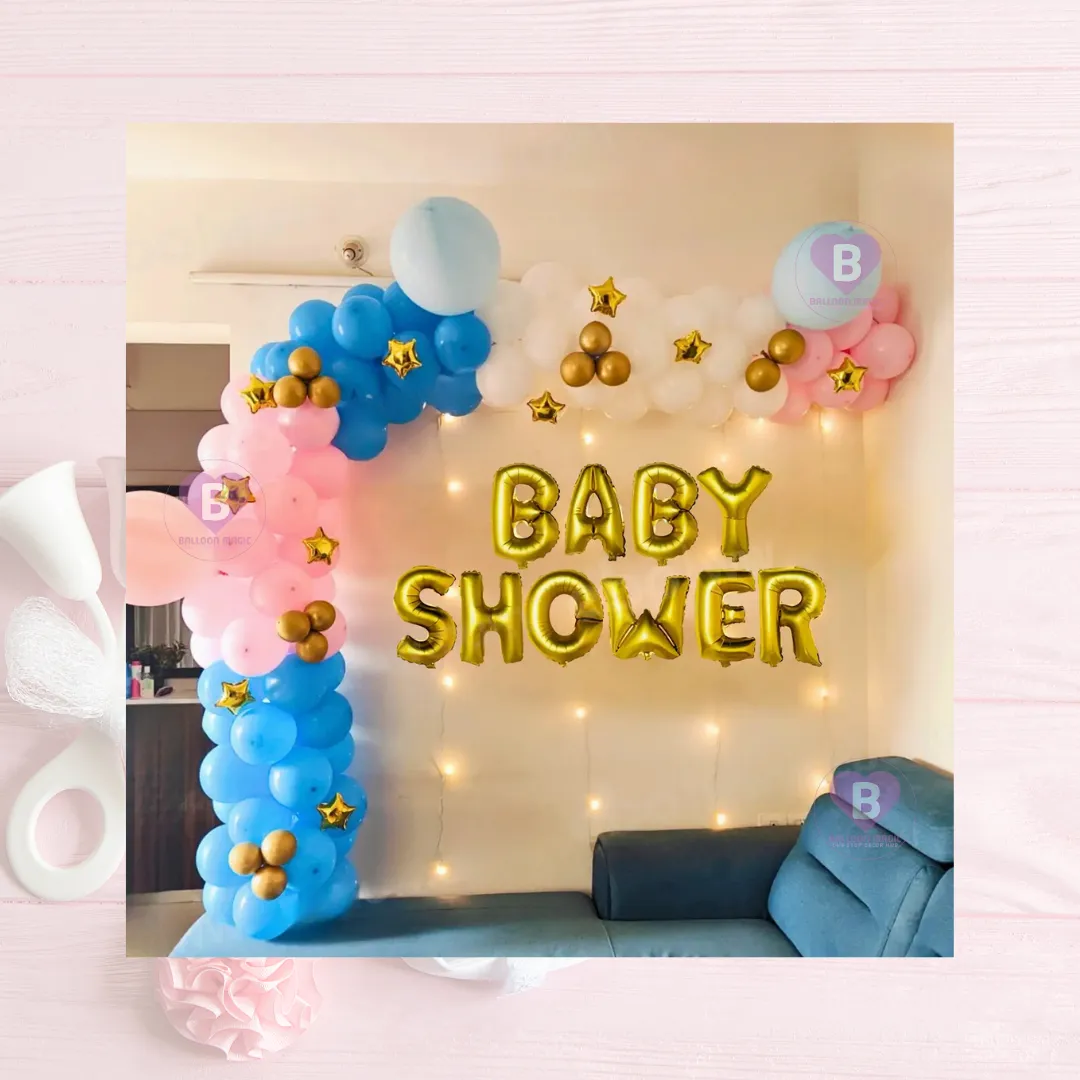 Arch Shaped Baby Shower Wall Decoration with Pixel