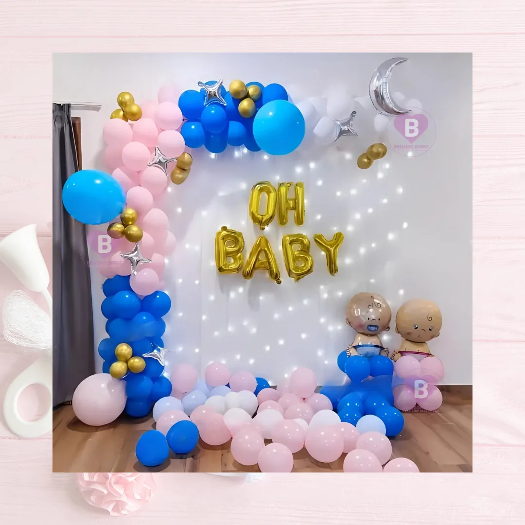 Blue and Pink baby Welcome Decor