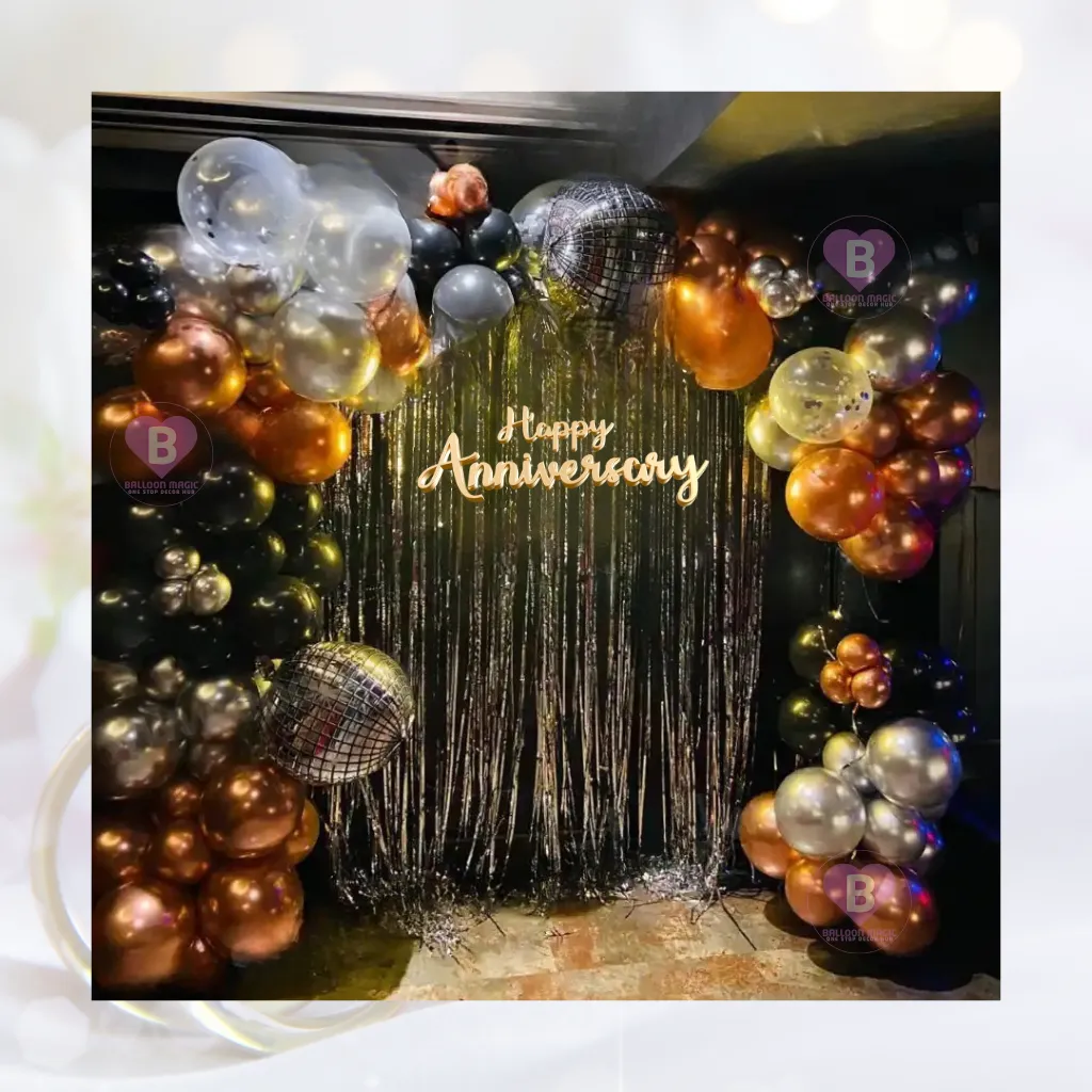 Black and Rosegold Decoration for Anniversary
