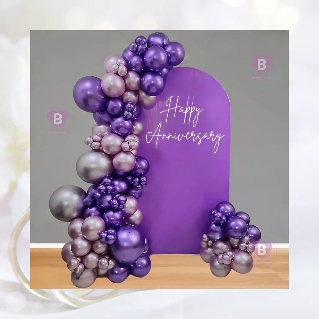 Alluring Purple, Light Pink Chrome U Panel Anniversary Decor