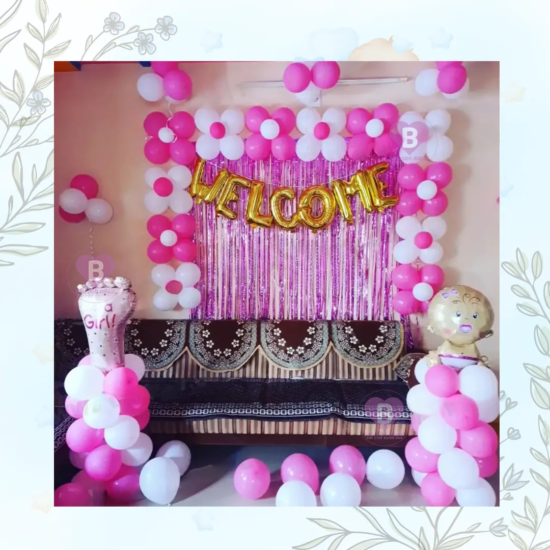 Simple Baby Girl Welcome Decor
