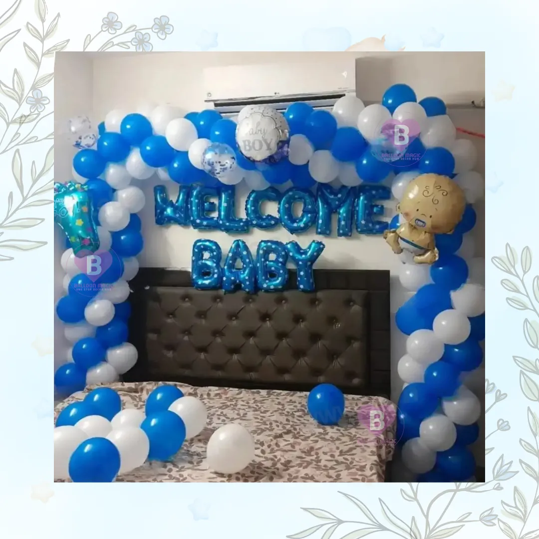 Square Arch Baby Boy Welcome Decor