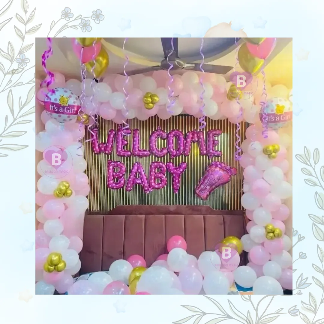 Square Arch Baby Girl Welcome Decor