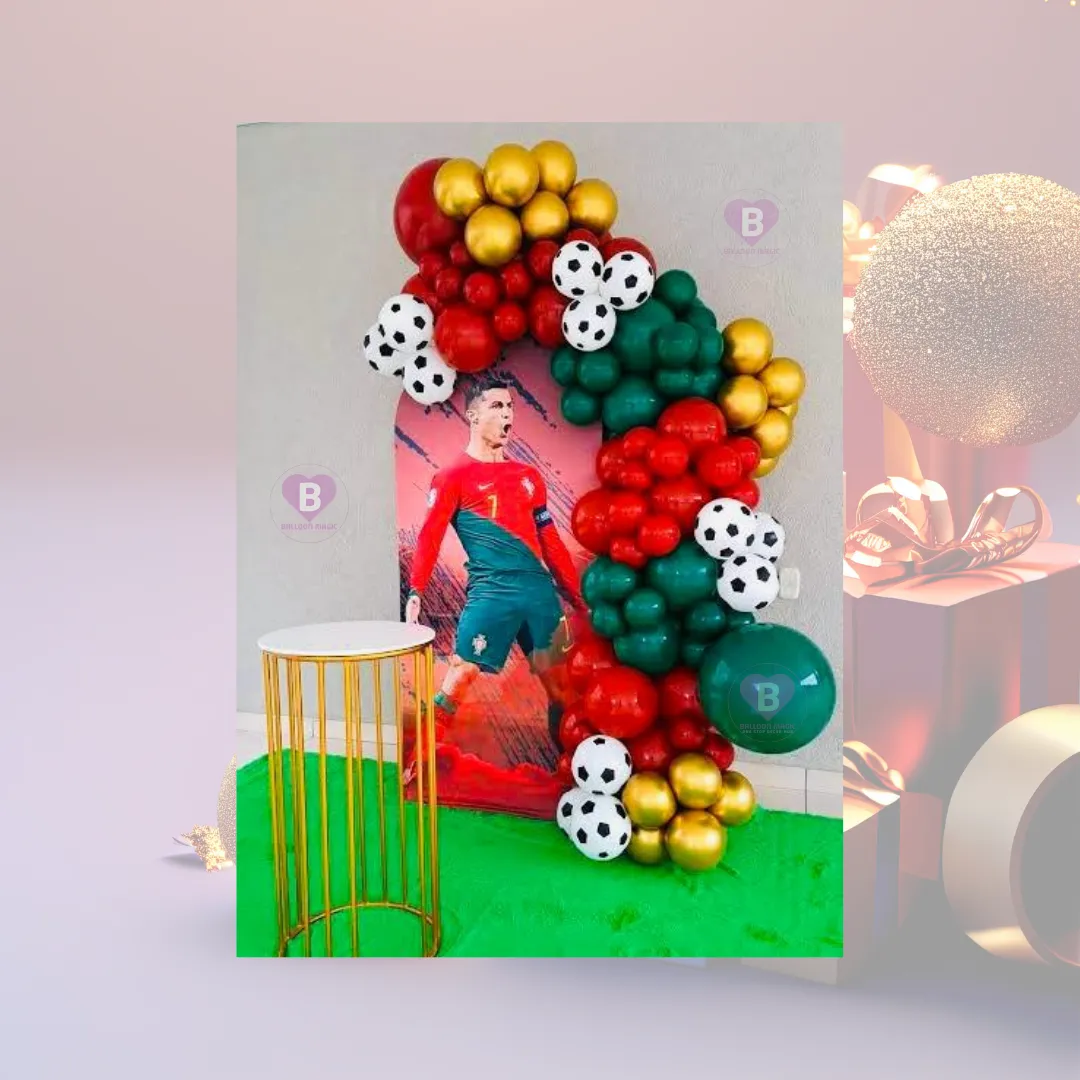 Football-themed dynamic Ronaldo birthday decor
