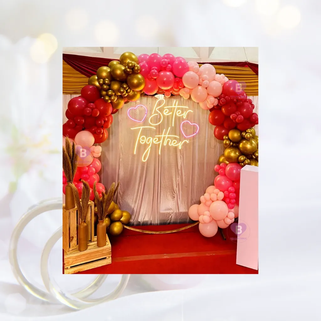 Pink and Golden Chrome Anniversary ring Decor