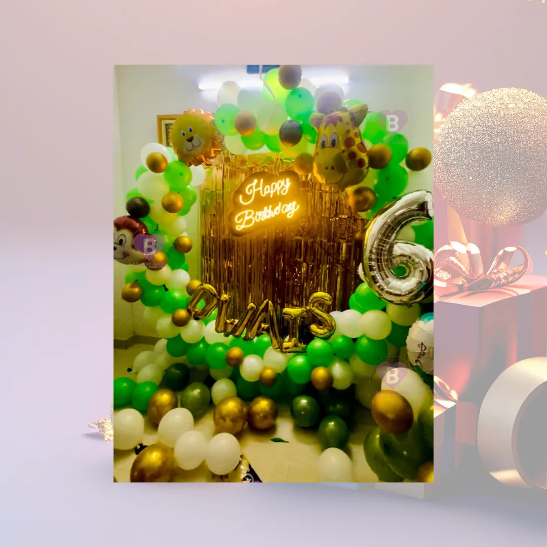 Jungle theme wall birthday decor for kids