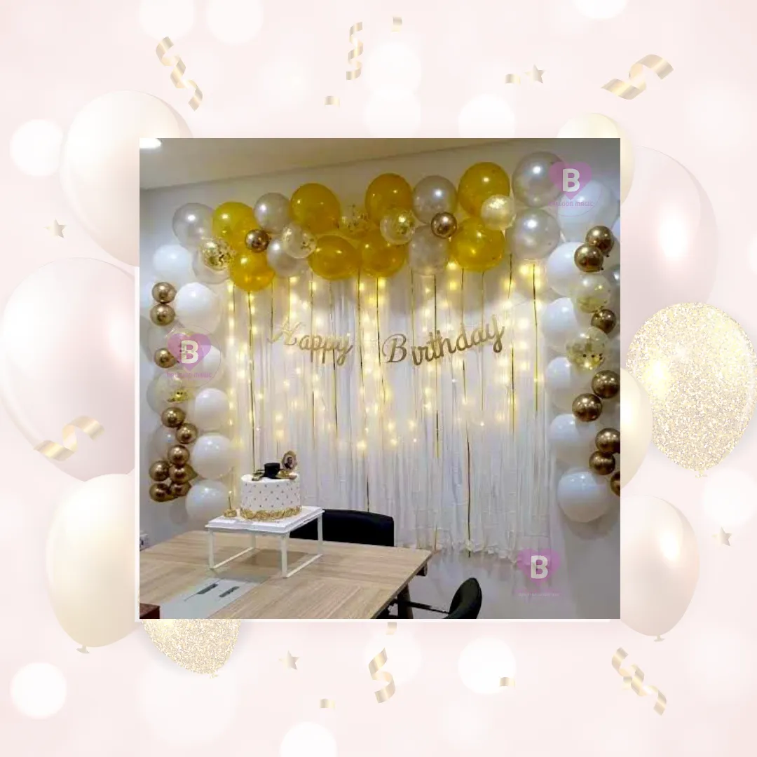Pastel White and yellow On Wall Decor For Birthday